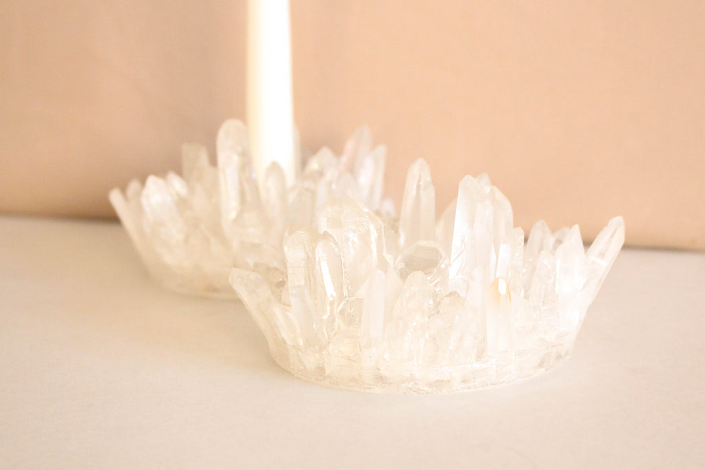 Lemurian Quartz Crown Candle Holder
