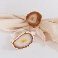Napkin Ring in Acrylic with Crystal Accent - Agate Slice Natural