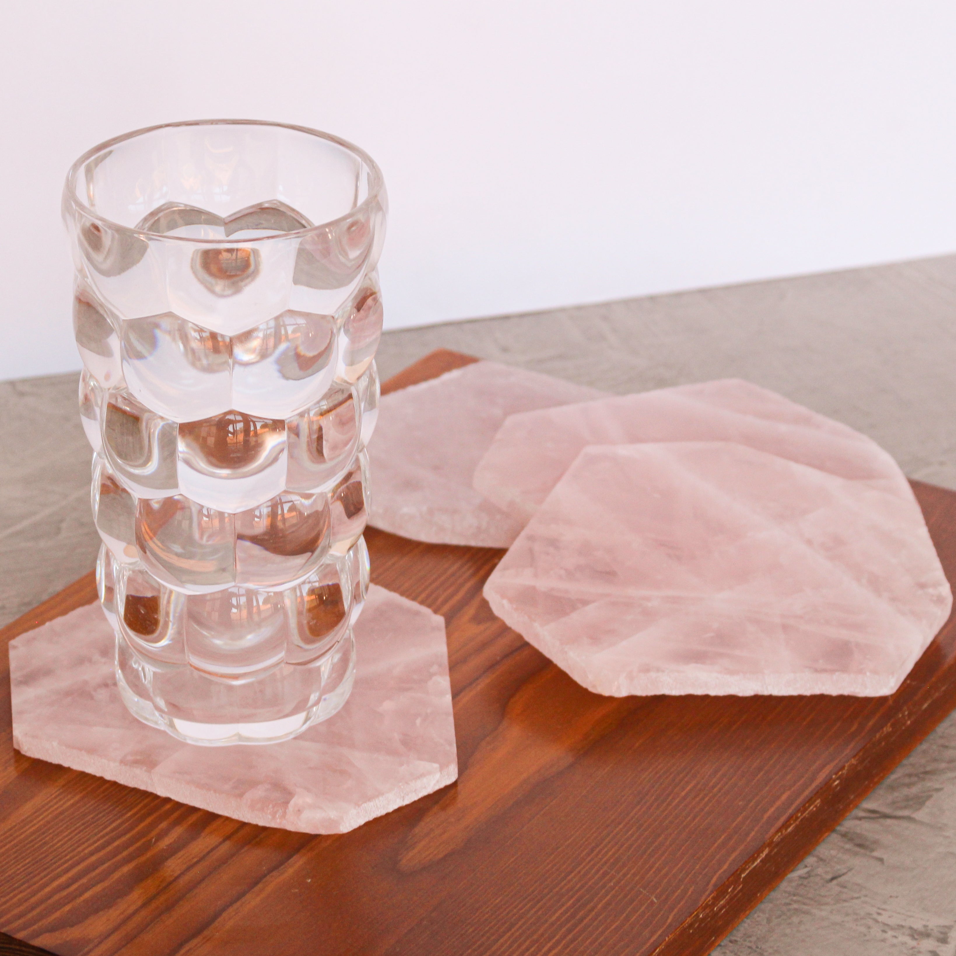 Rose Quartz Slab Drink Coaster