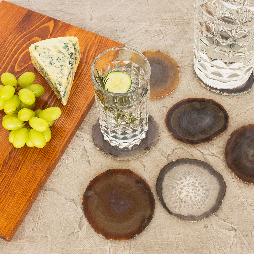 Agate Slice Drink Coaster - Natural