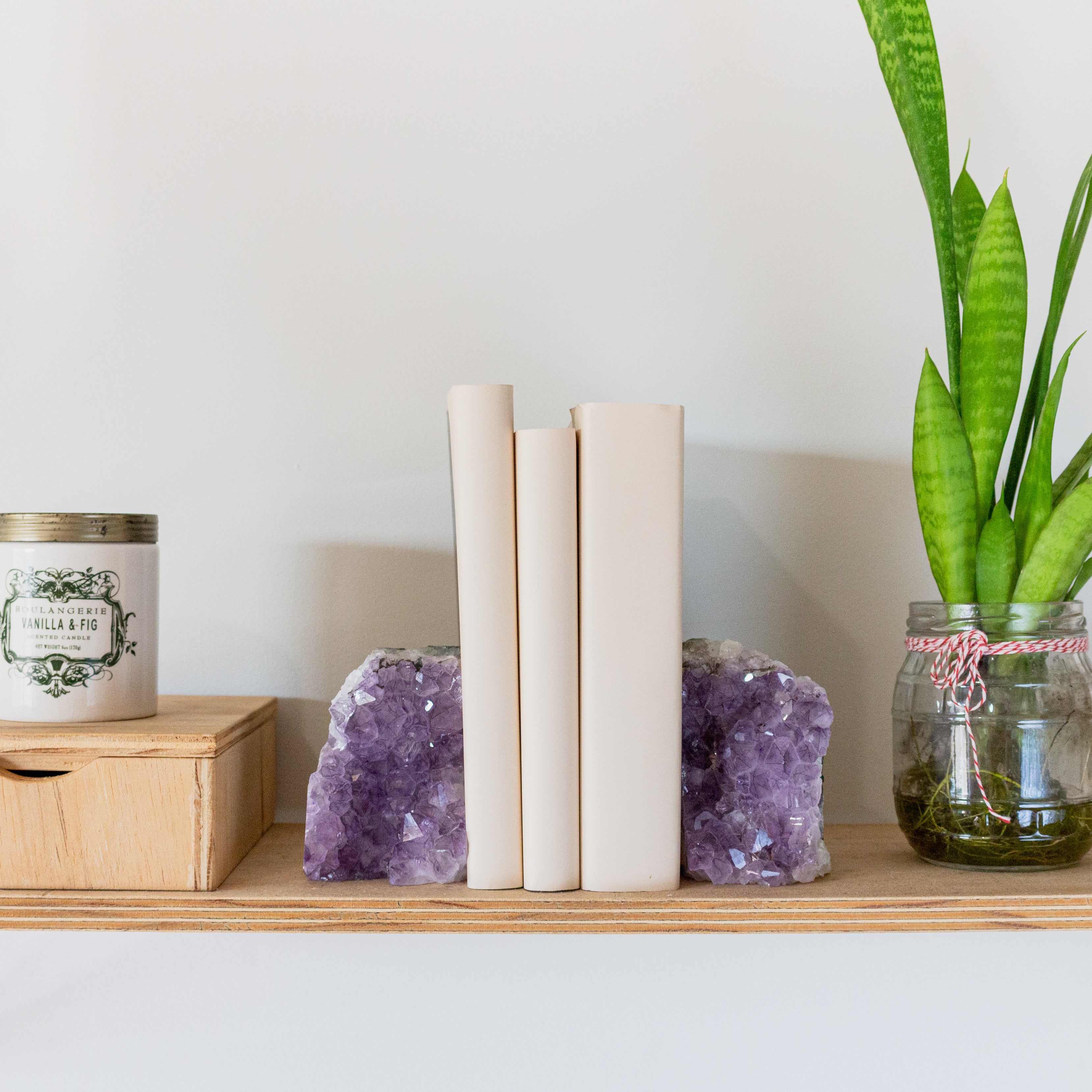 Amethyst Druzy Bookend Pair