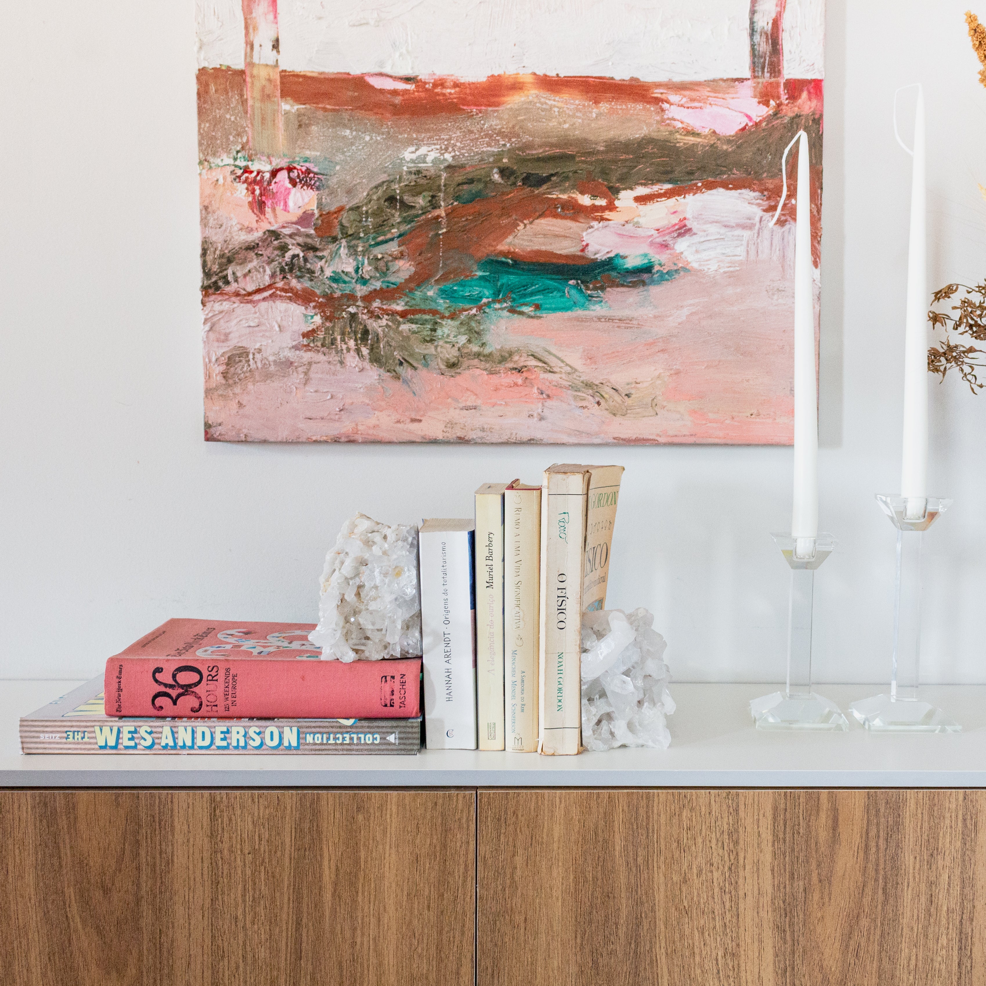 Clear Quartz Druzy Bookend Pair