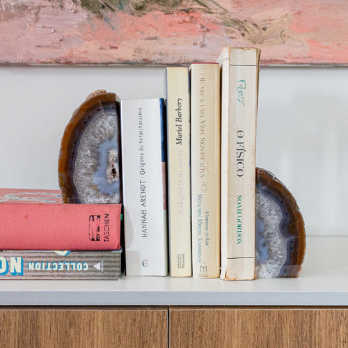 Agate Bookend Pair - Natural