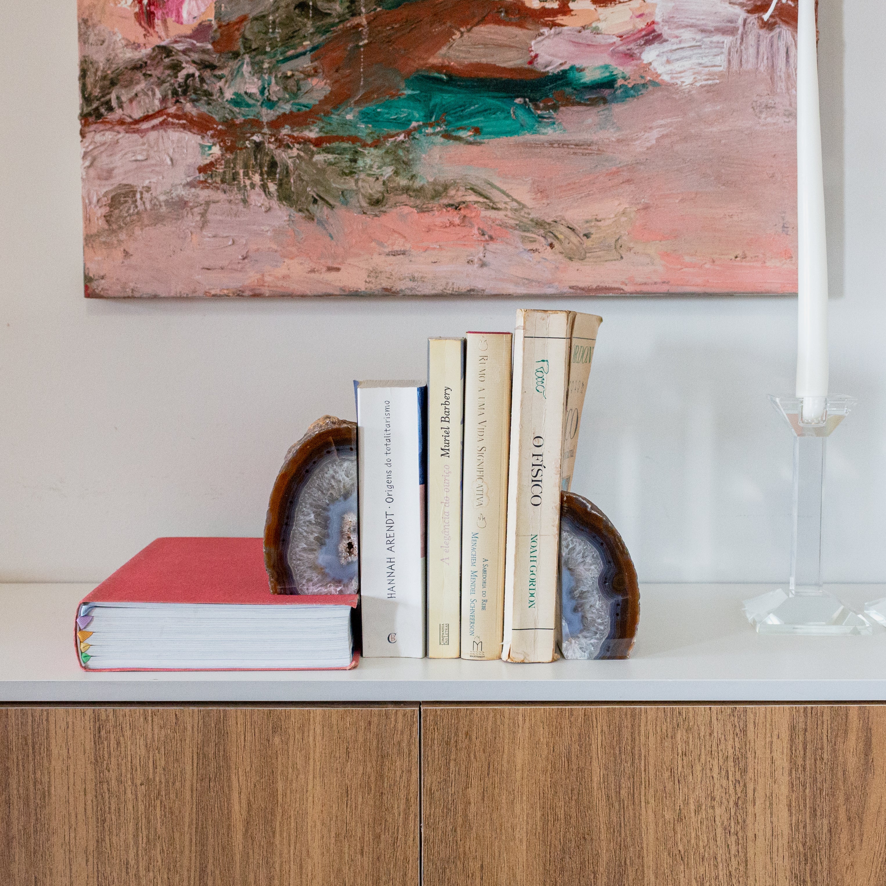 Agate Bookend Pair - Natural