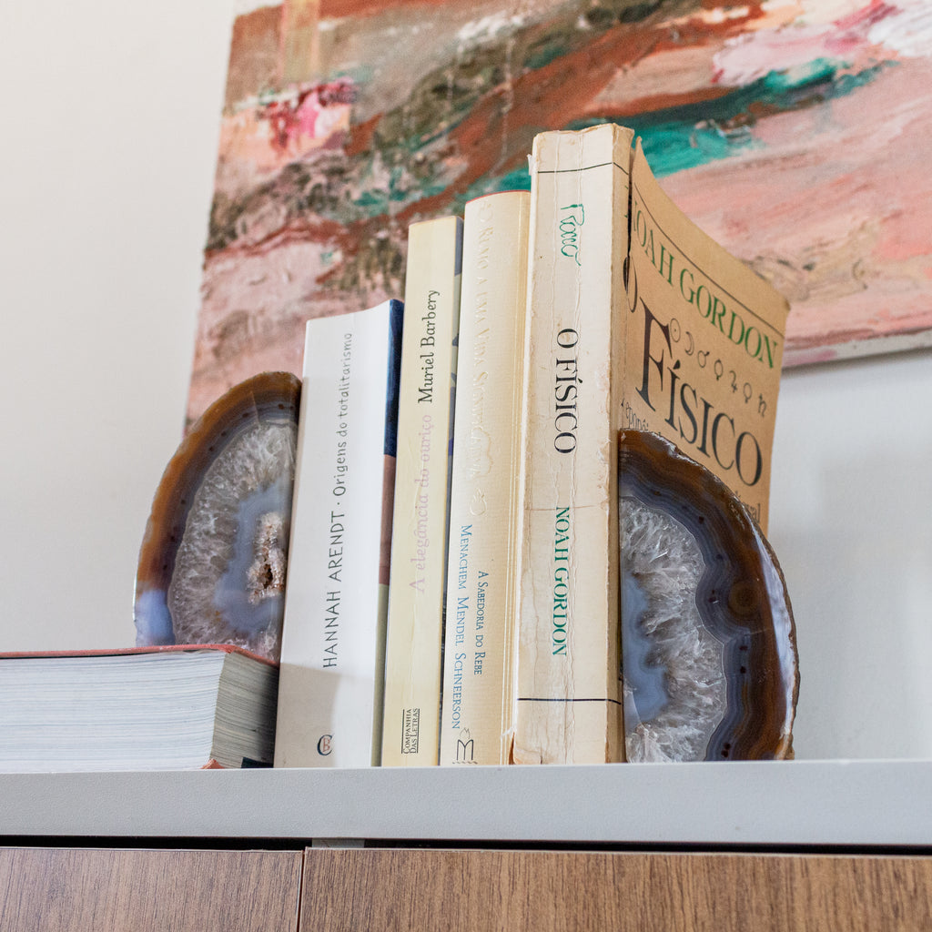 Agate Bookend Pair - Natural