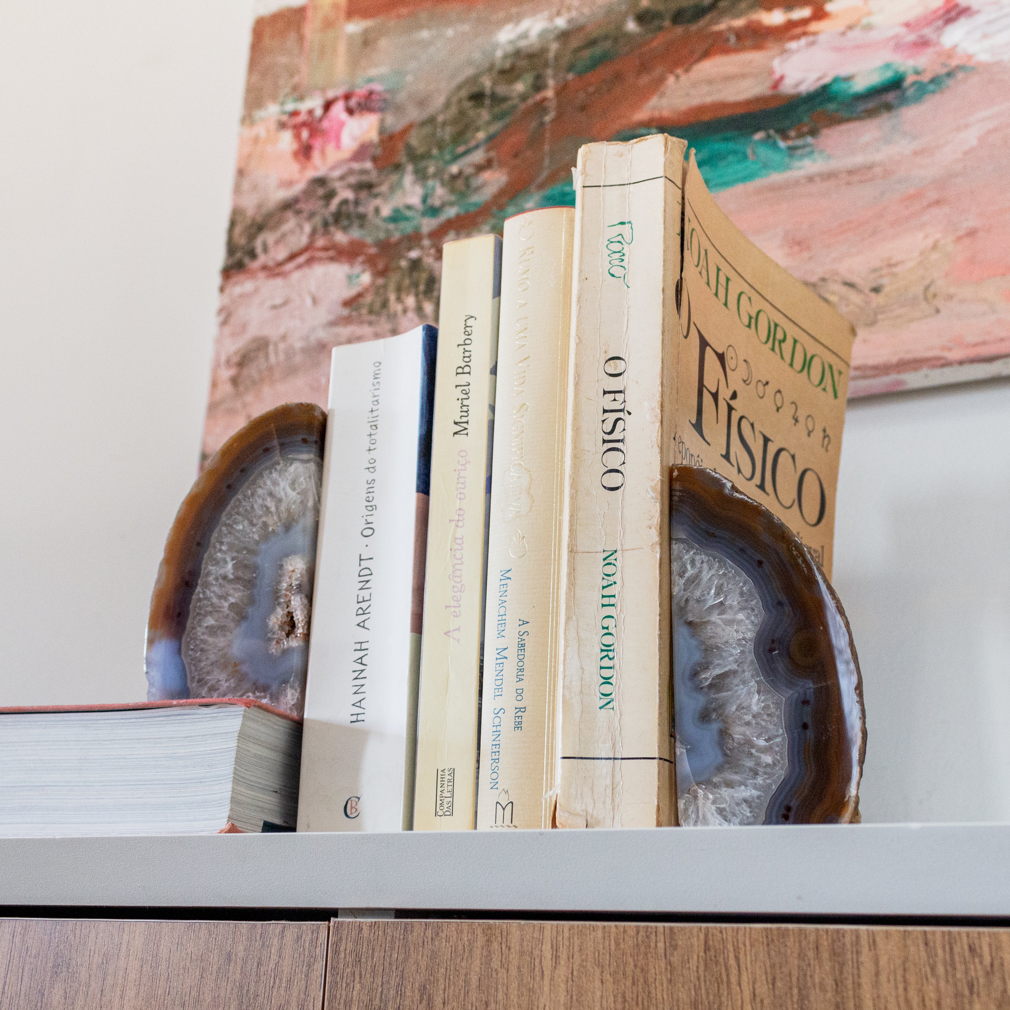 Agate Bookend Pair - Natural