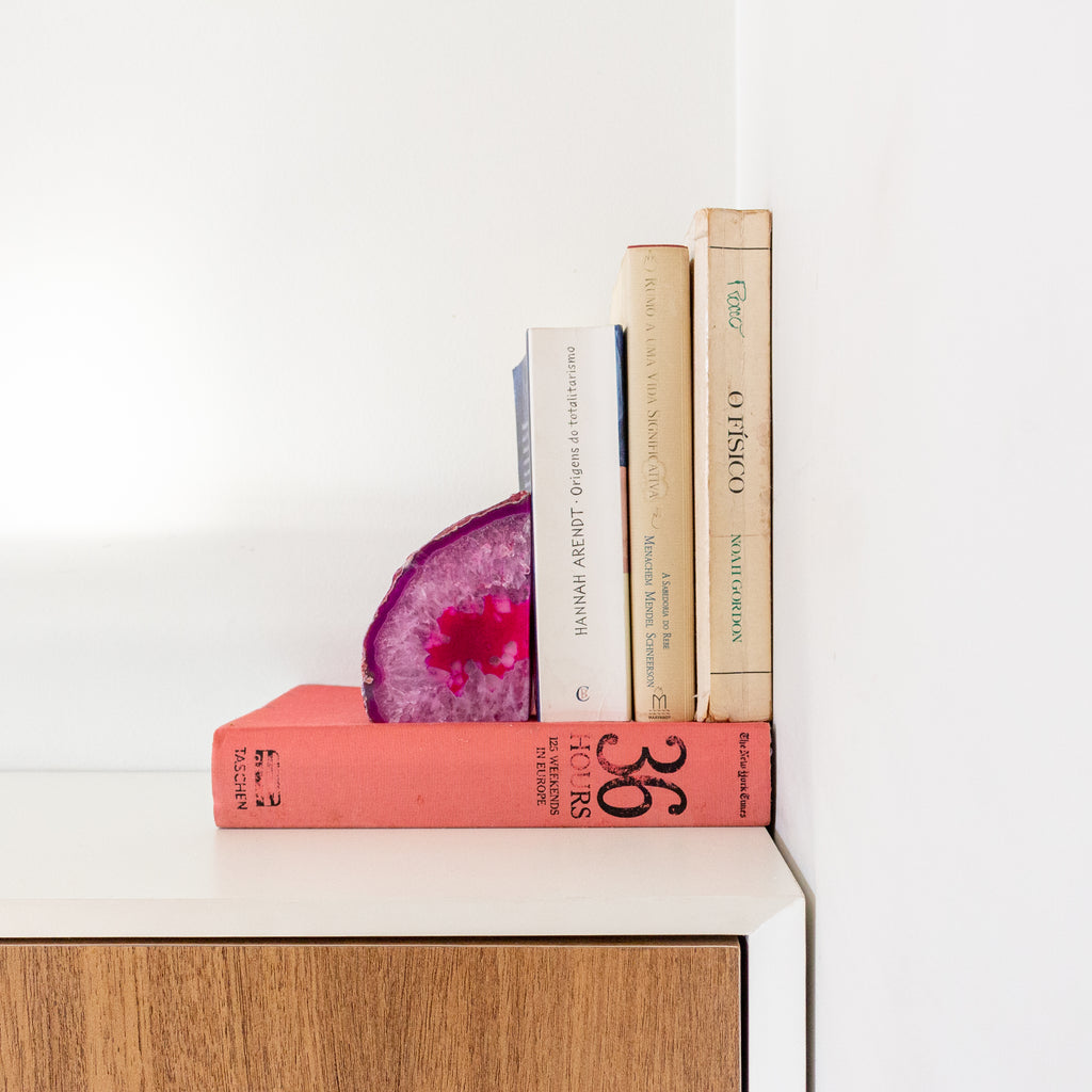 Agate Bookend Pair - Pink