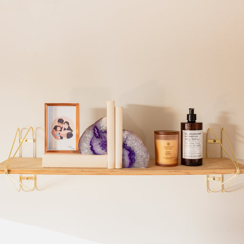 Agate Bookend Pair - Purple