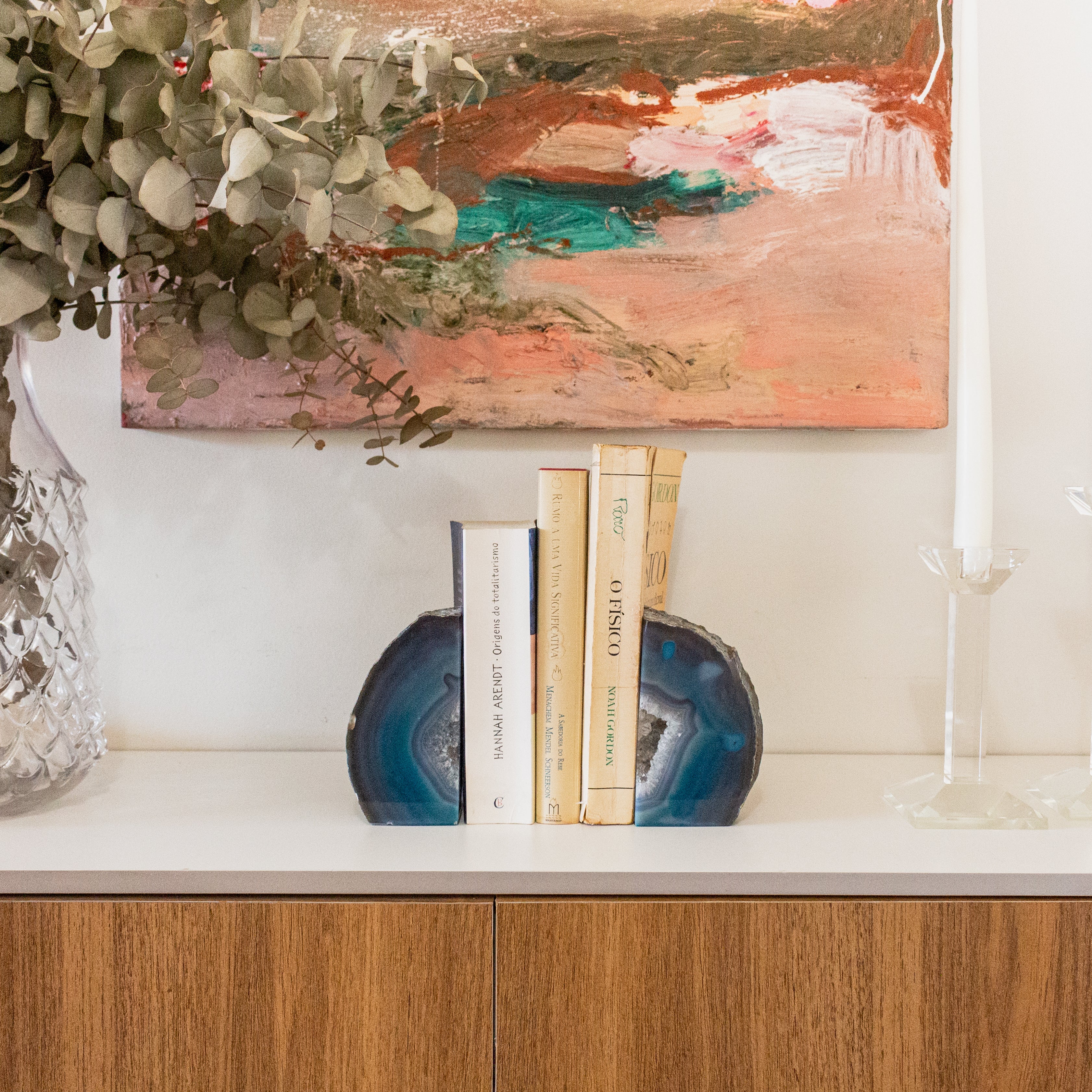 Agate Bookend Pair - Teal