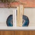 Agate Bookend Pair - Teal