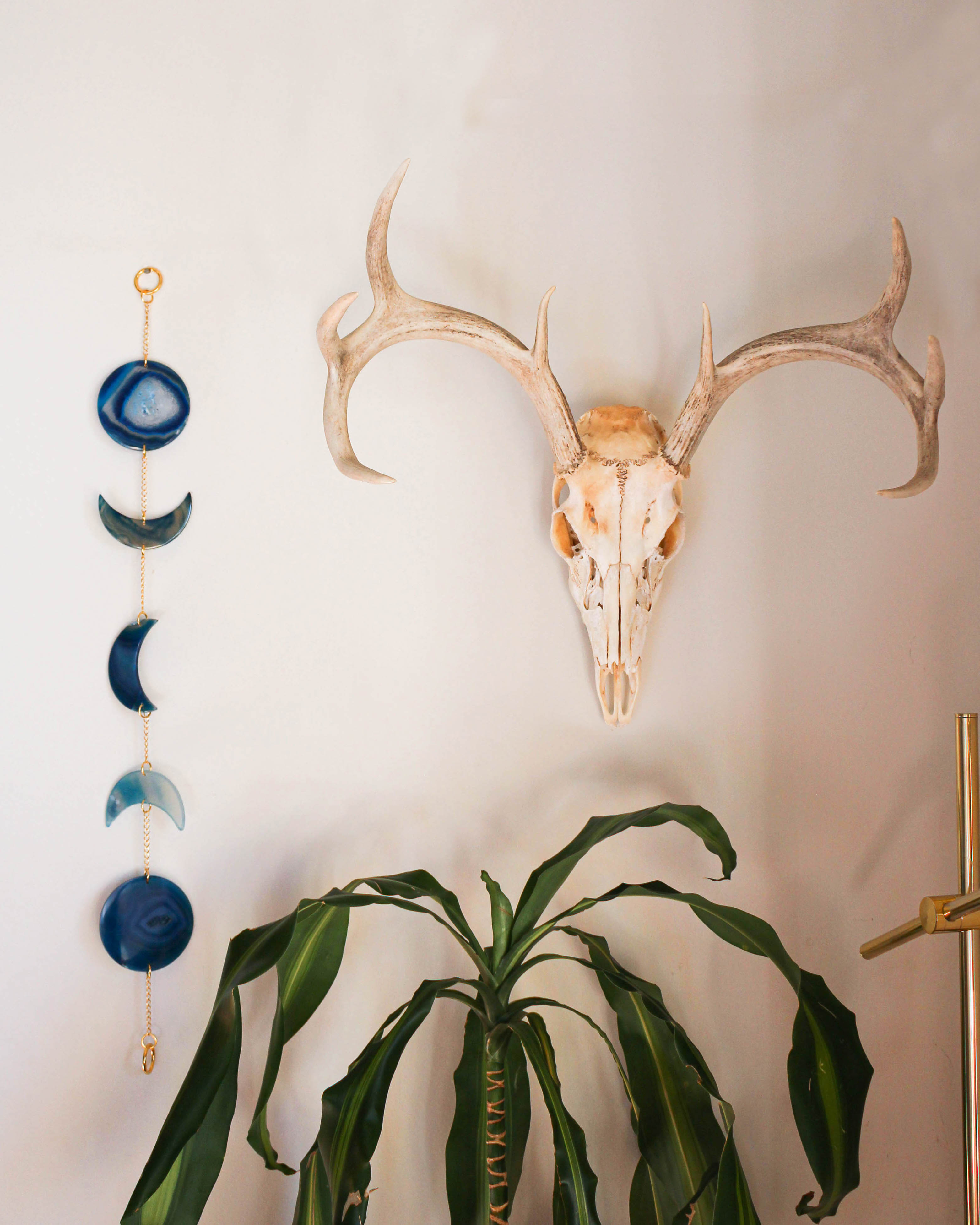 Moon Phase Natural Agate Wall Hanging