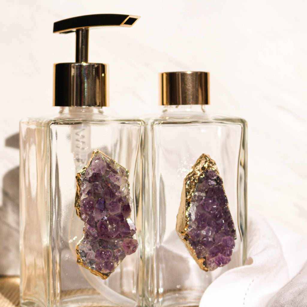 Handcrafted Crystal Glass Dispenser & Diffuser Set - 2 Piece