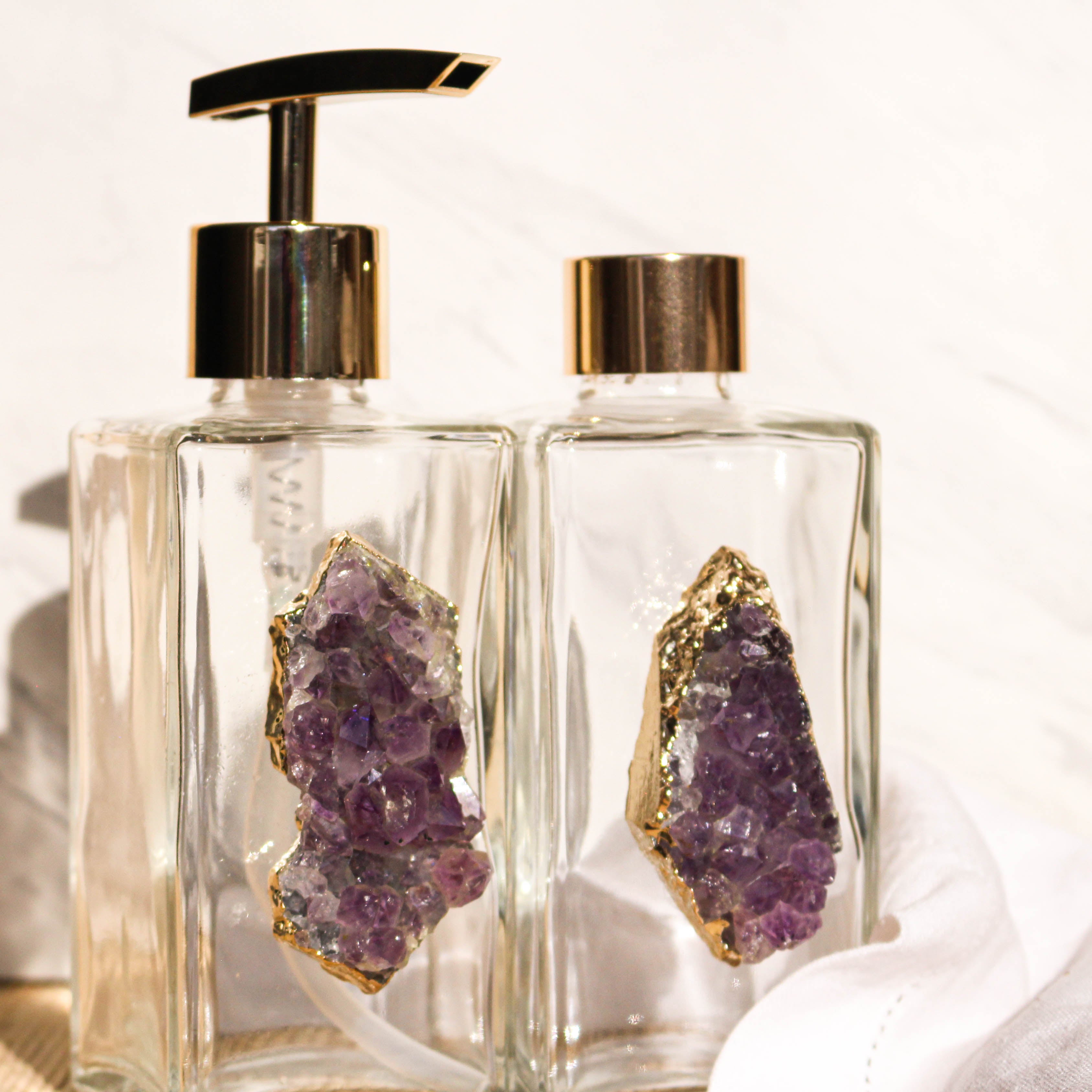 Handcrafted Crystal Glass Dispenser & Diffuser Set - 2 Piece