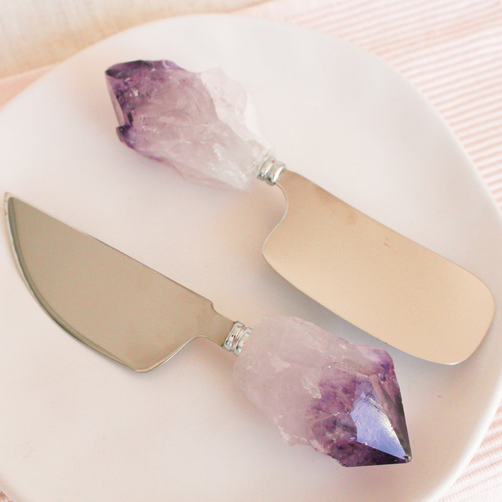 Cheese Cleaver with Amethyst Point Handle