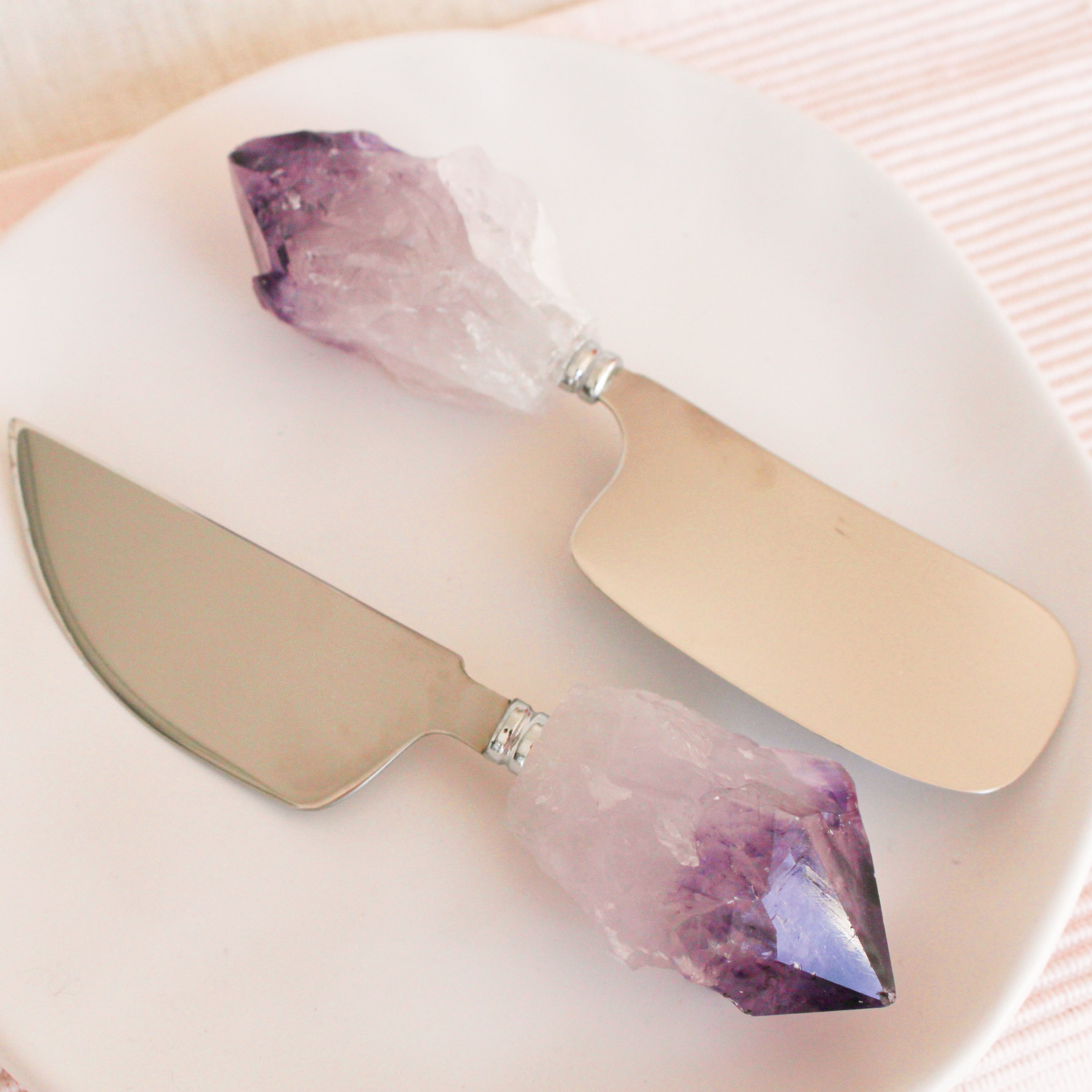 Cheese Cleaver with Amethyst Point Handle