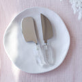 Cheese Knife with Crystal Handle Clear Quartz Point Rough