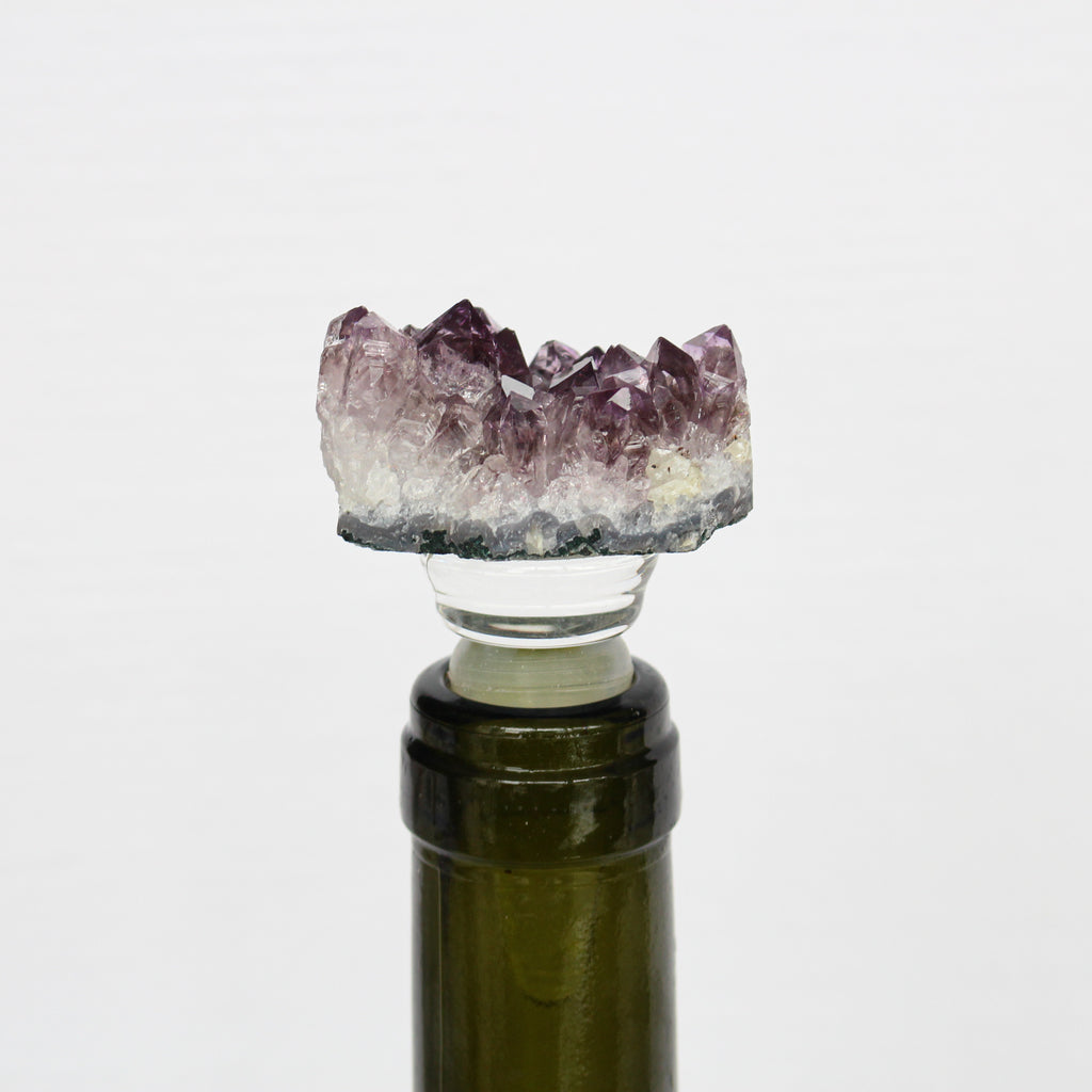 Amethyst Druzy Wine Stopper in Acrylic