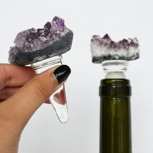 Amethyst Druzy Wine Stopper in Acrylic