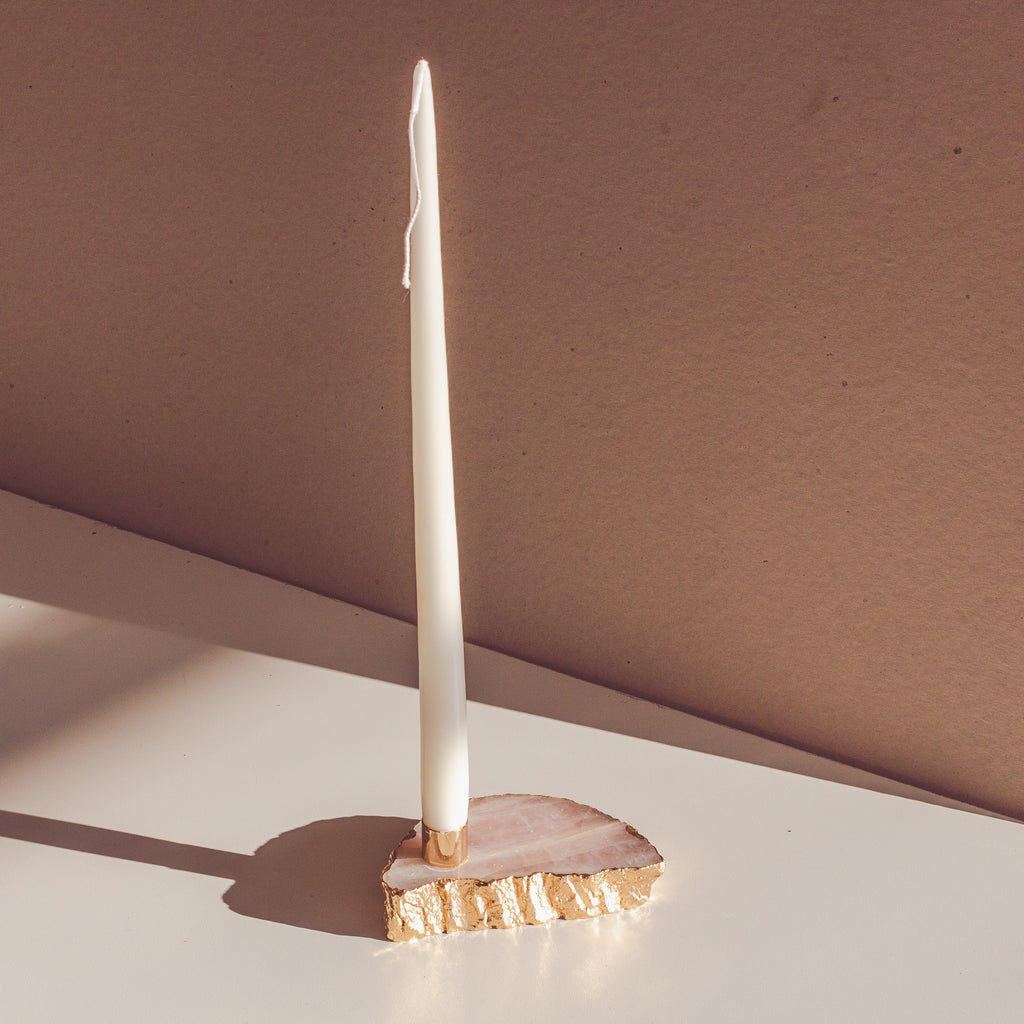 Crystal Slab Candle Holder Natural Agate