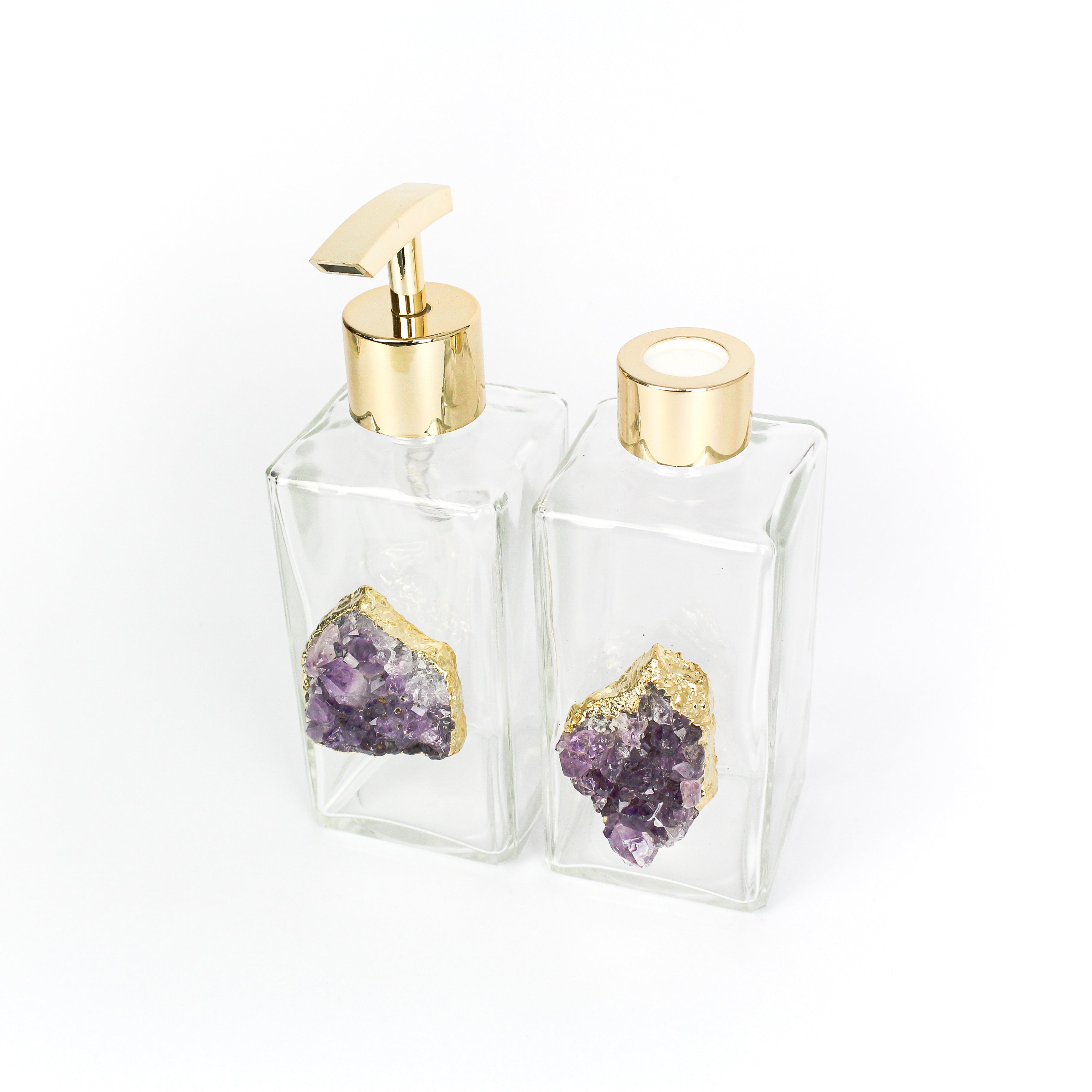 Handcrafted Crystal Glass Dispenser & Diffuser Set - 2 Piece