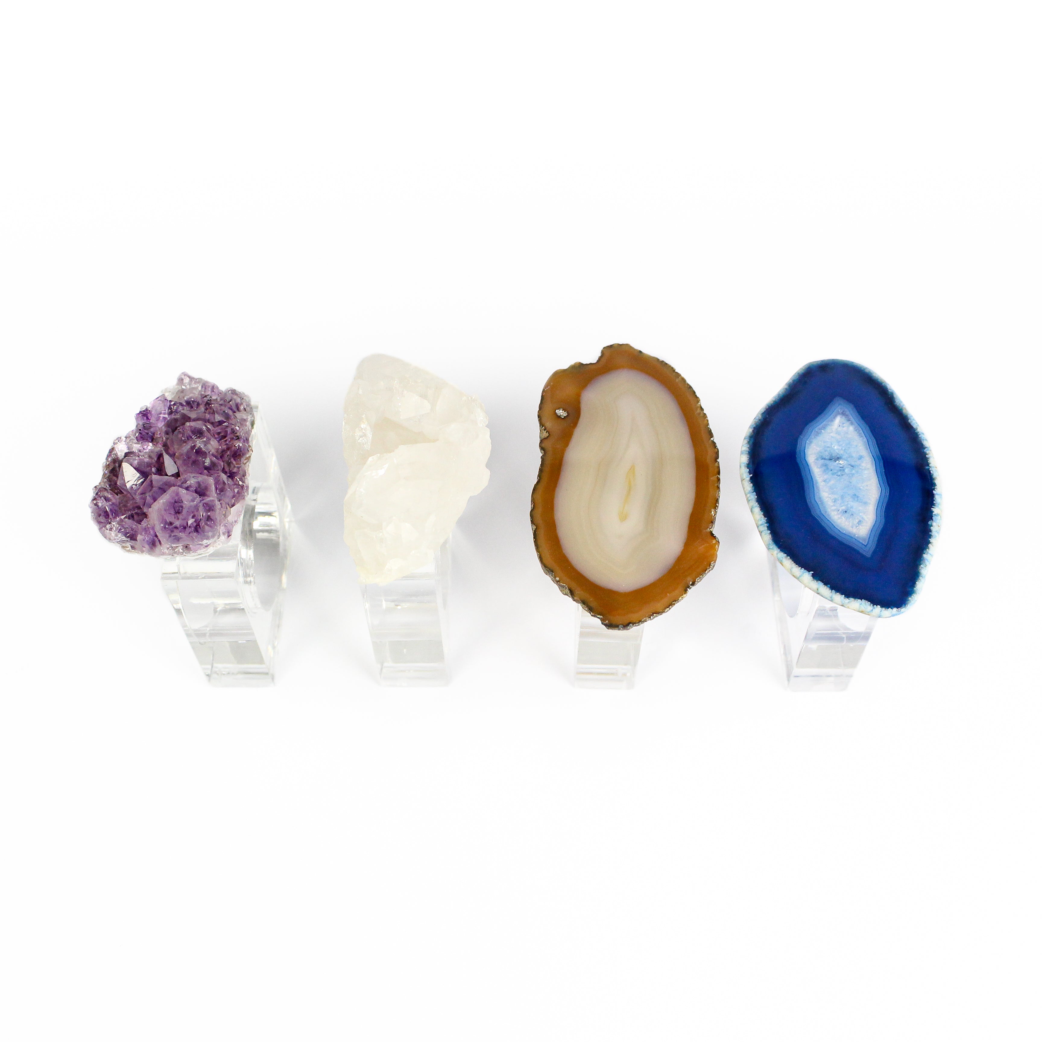 Napkin Ring in Acrylic with Crystal Accent - Amethyst Druzy