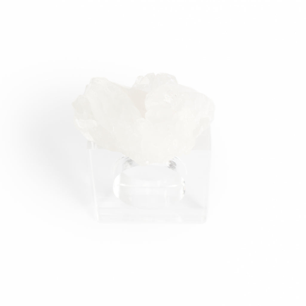 Napkin Ring in Acrylic with Crystal Accent - Clear Quartz Druzy