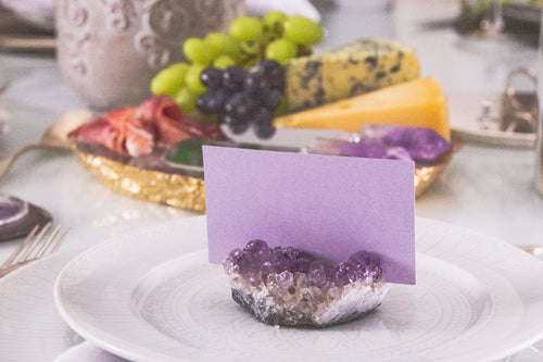 Amethyst Druzy Card, Picture, Placement, Tag Holder