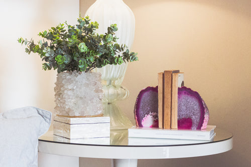 Agate Bookend Pair - Pink