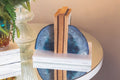 Agate Bookend Pair - Blue