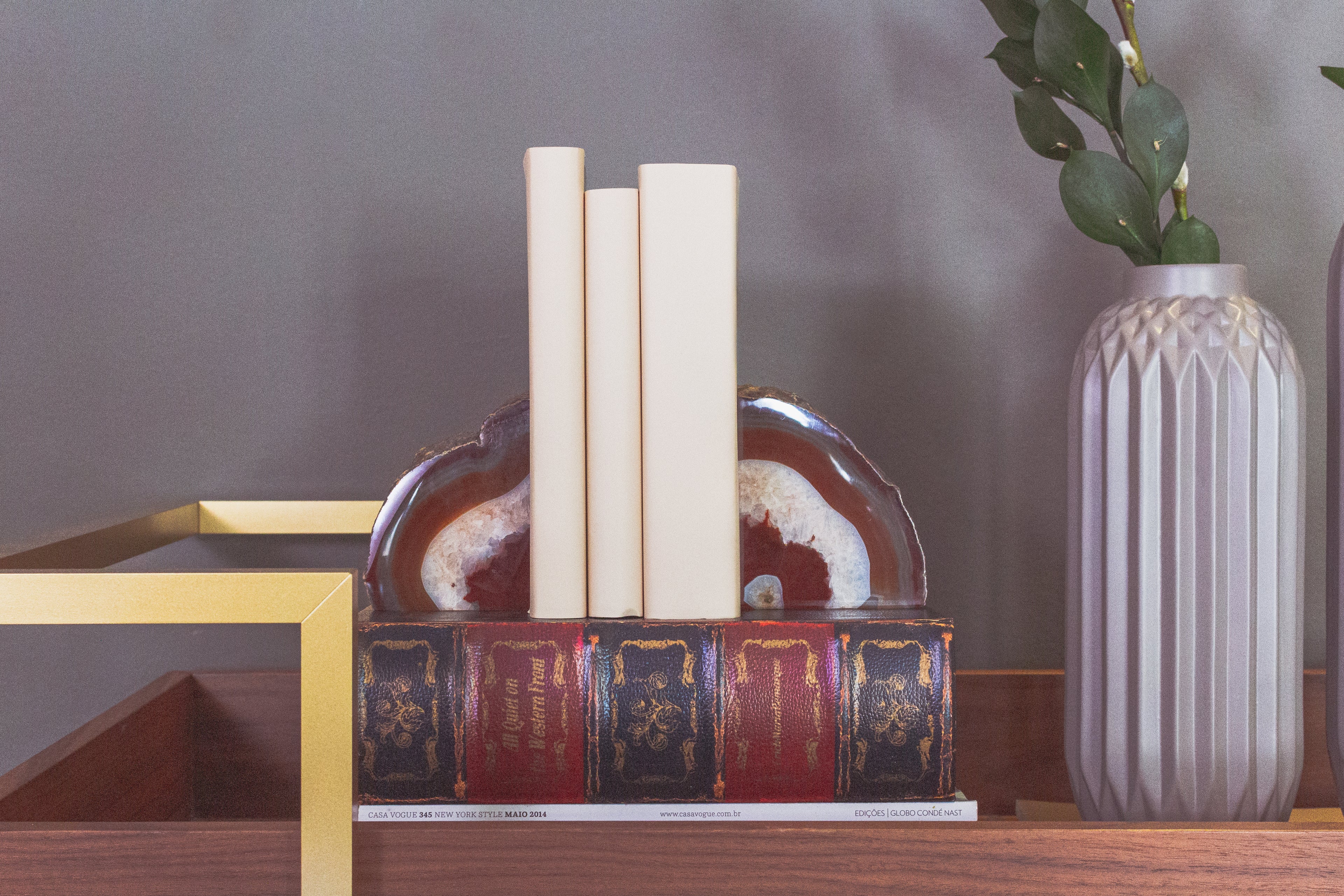 Agate Bookend Pair - Red