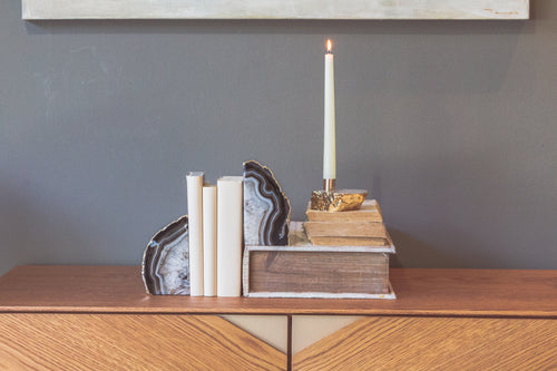 Agate Bookend Pair - Black