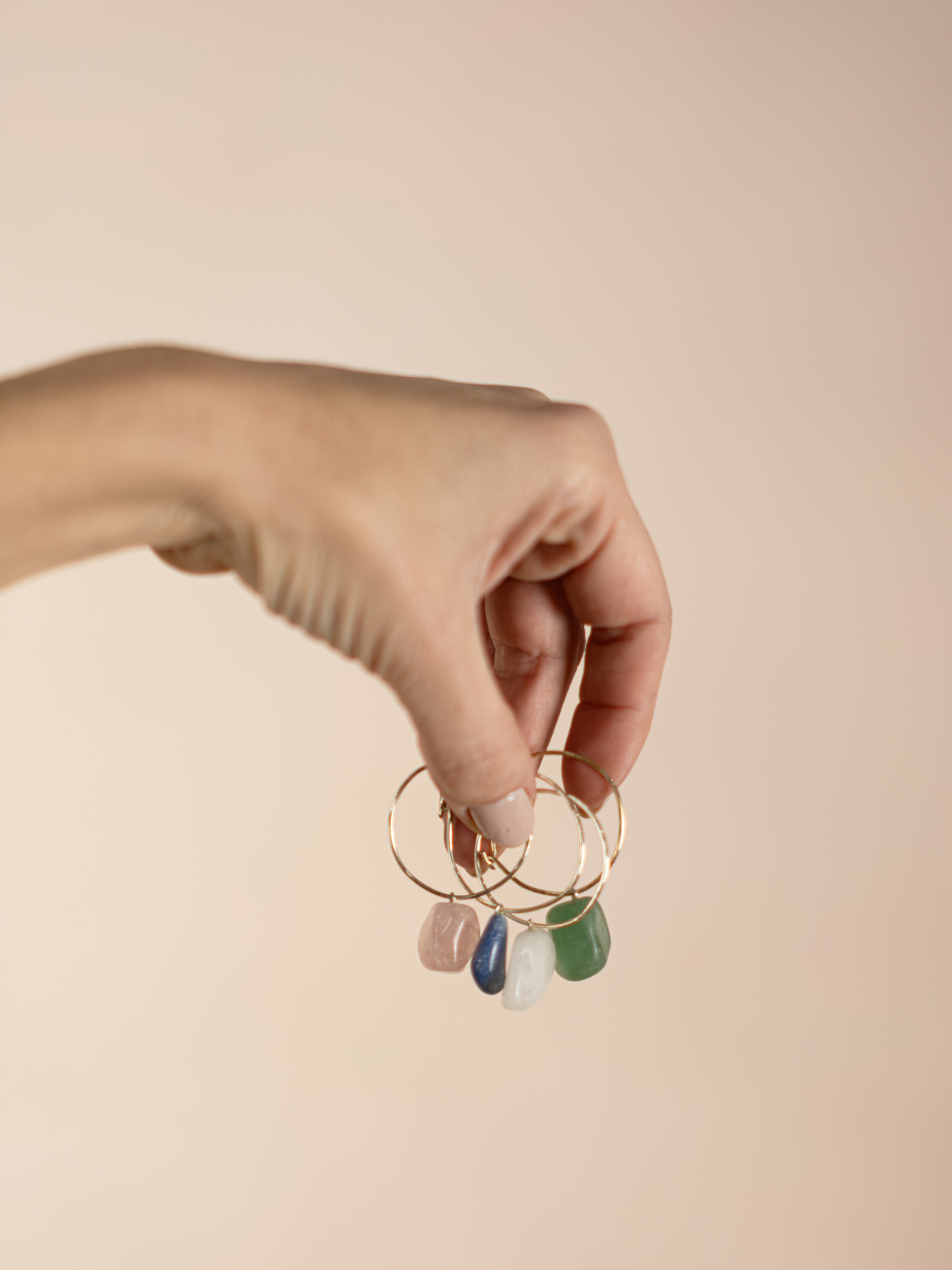 Crystal Quartz Wine Glass Charm Set