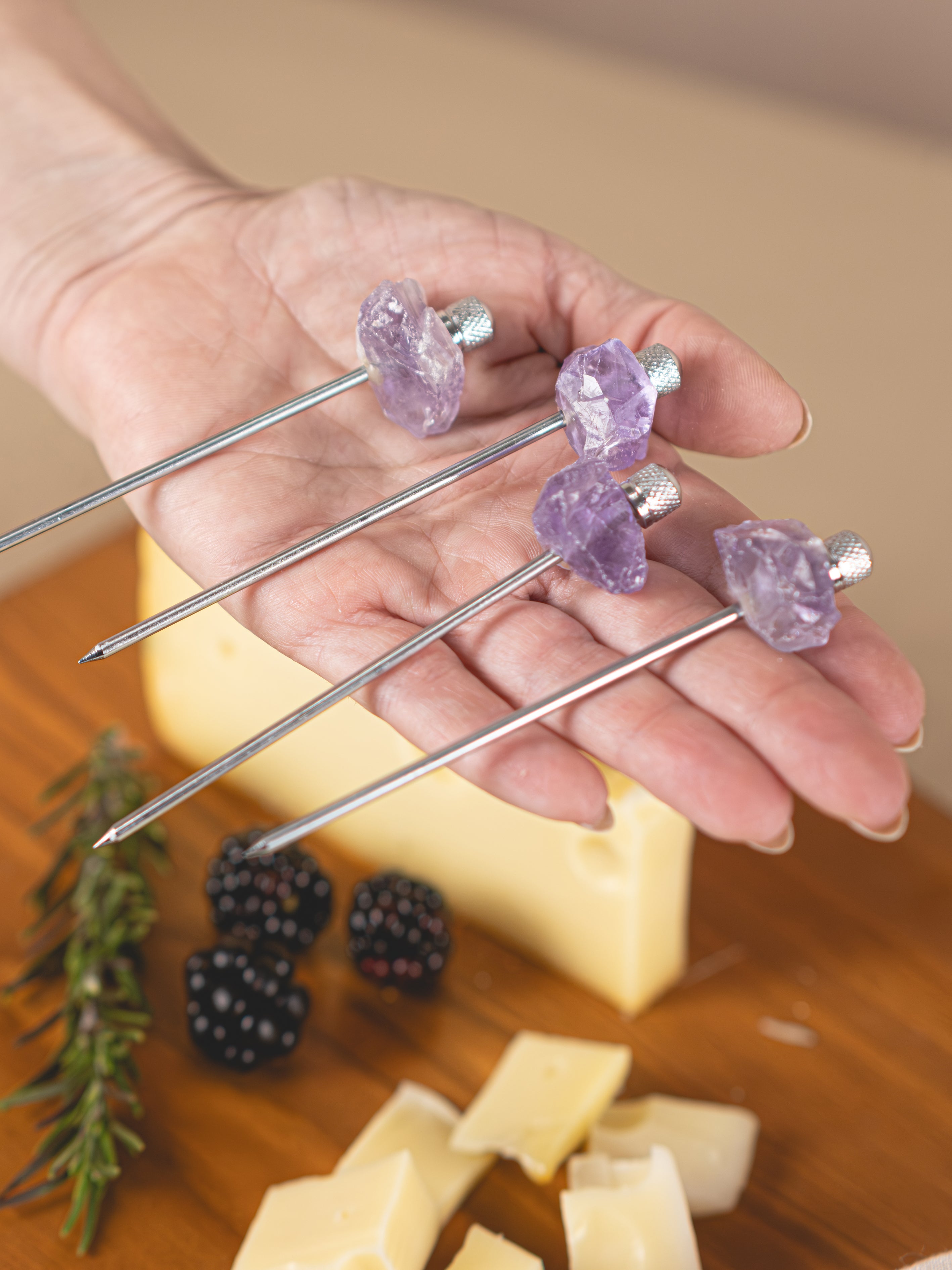 Amethyst Appetizer Pick Set