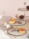 Agate Slice 2-Tier Serving Tray