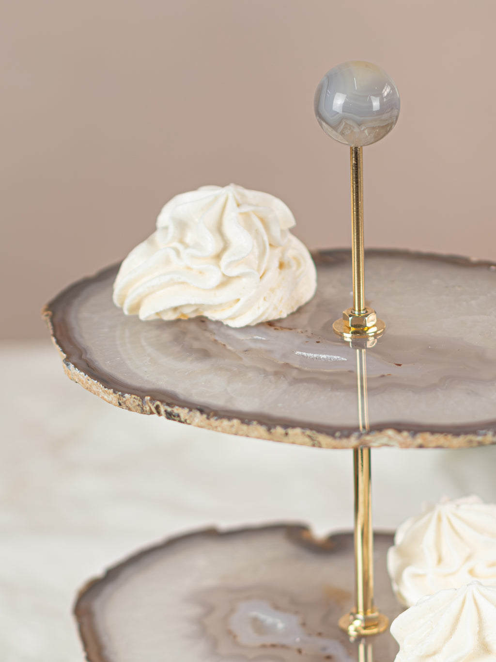 Agate Slice 2-Tier Serving Tray