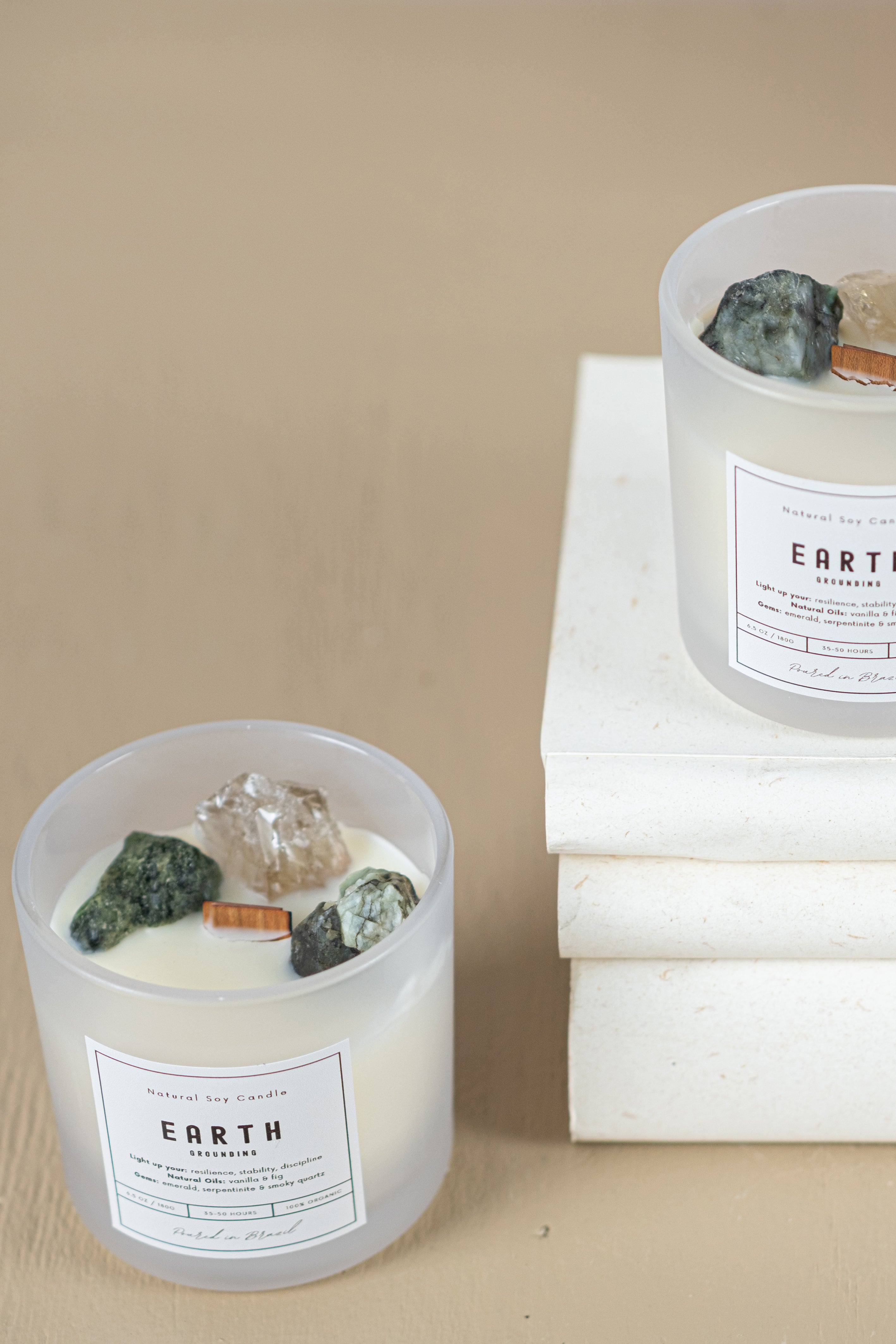 Crystal Soywax 4 Elements Candle - Earth
