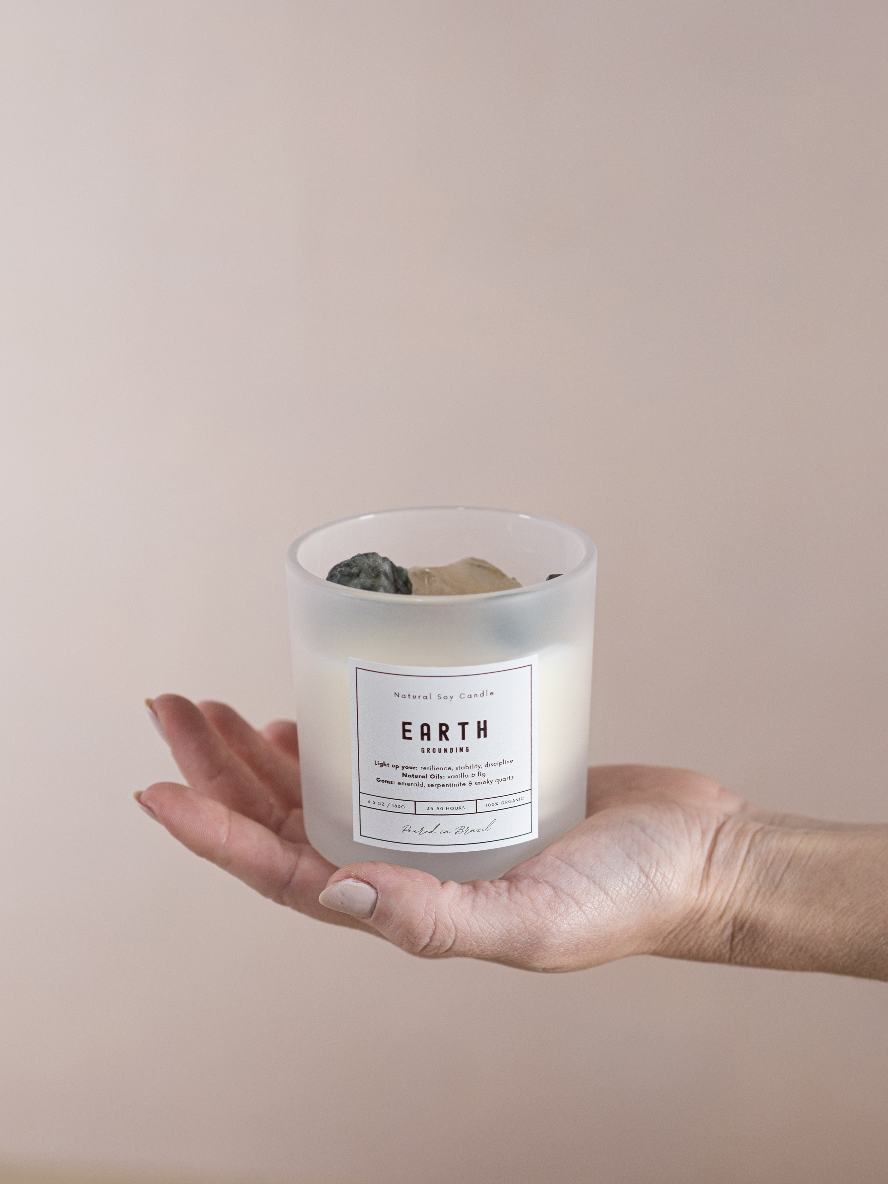 Crystal Soywax 4 Elements Candle - Earth