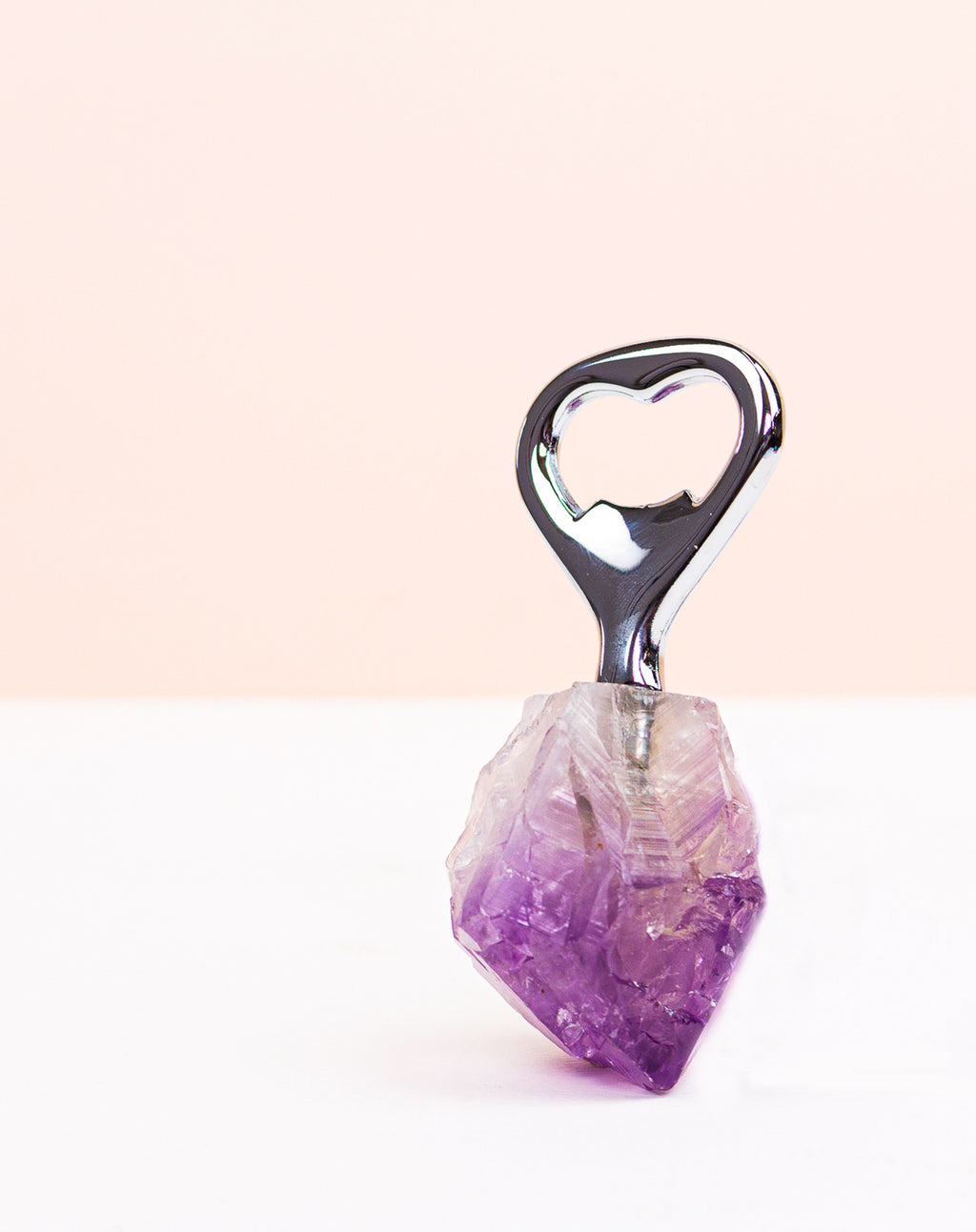 Crystal Handle Bottle Opener - Amethyst Point Rough
