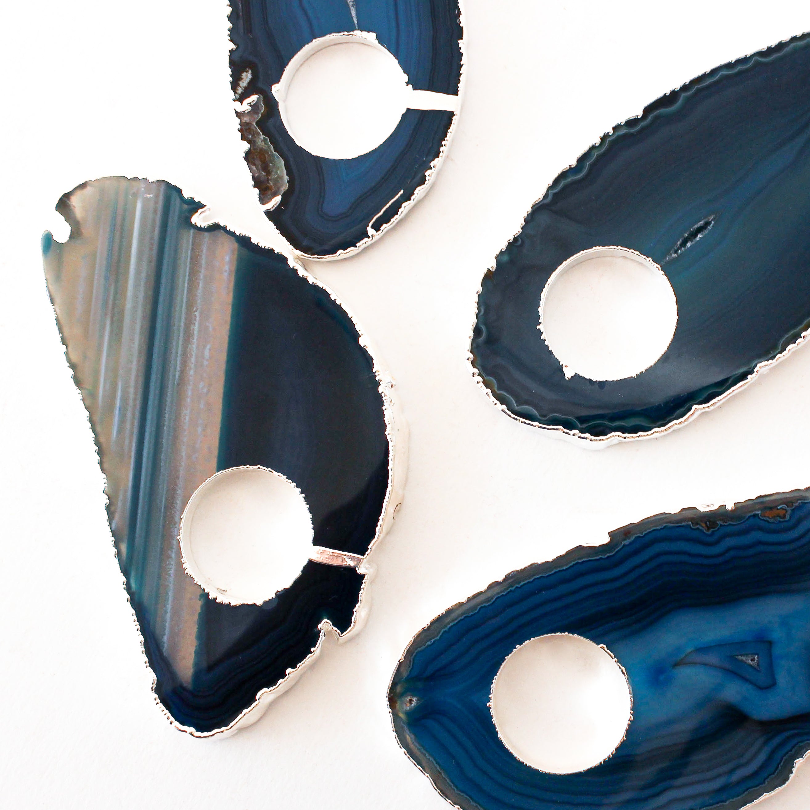 Napkin Ring in Agate Slice - Blue