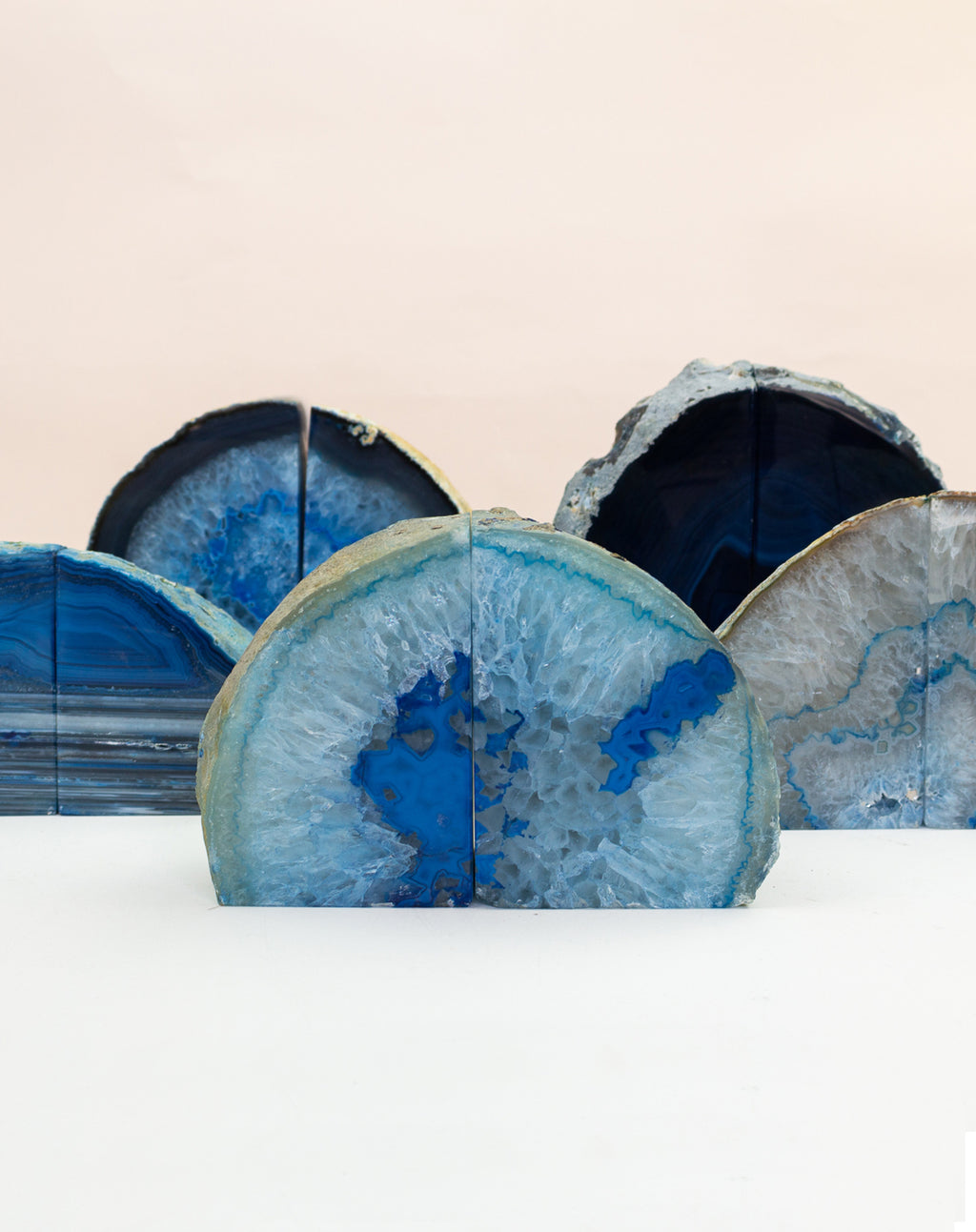 Agate Bookend Pair - Blue