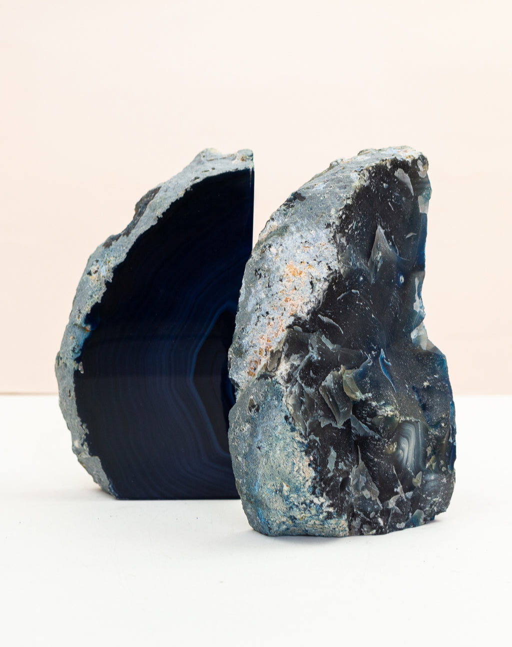 Agate Bookend Pair - Blue