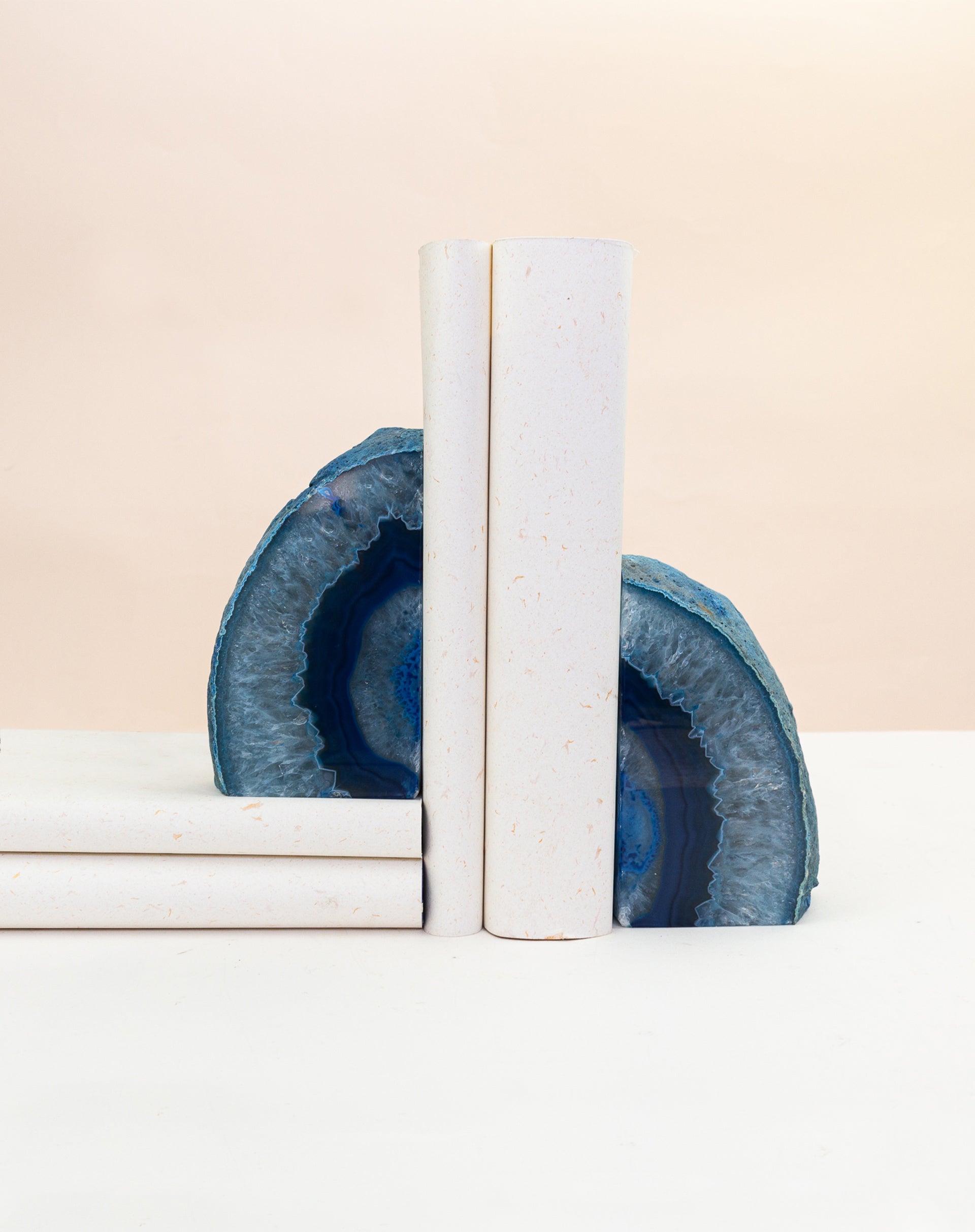 Agate Bookend Pair - Blue