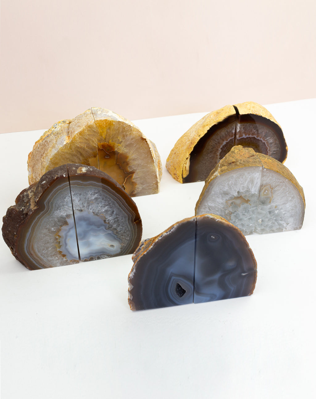 Agate Bookend Pair - Natural