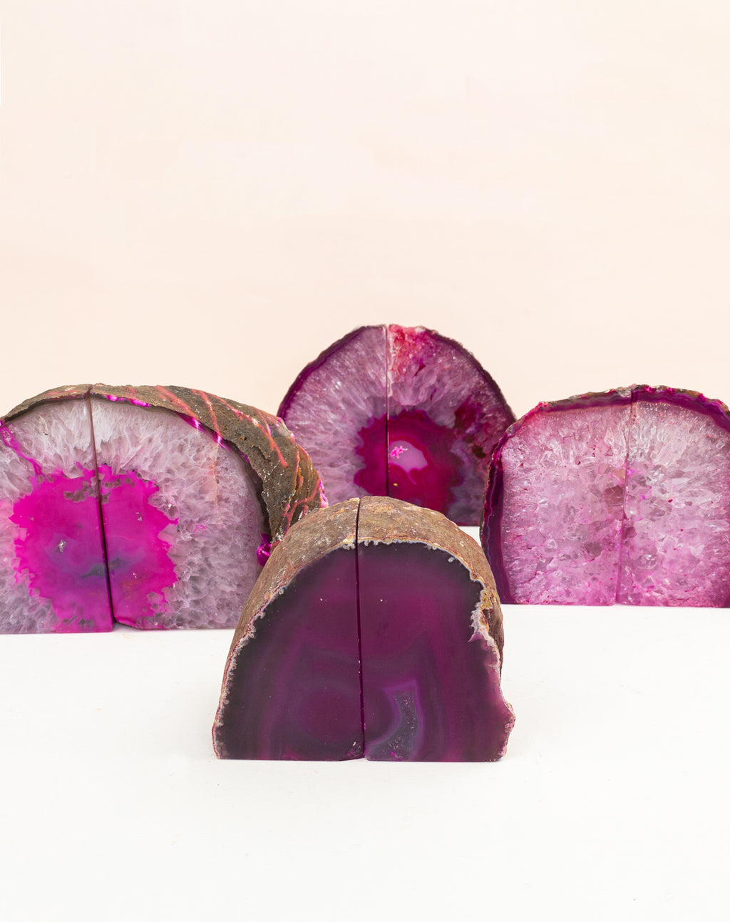 Agate Bookend Pair - Pink