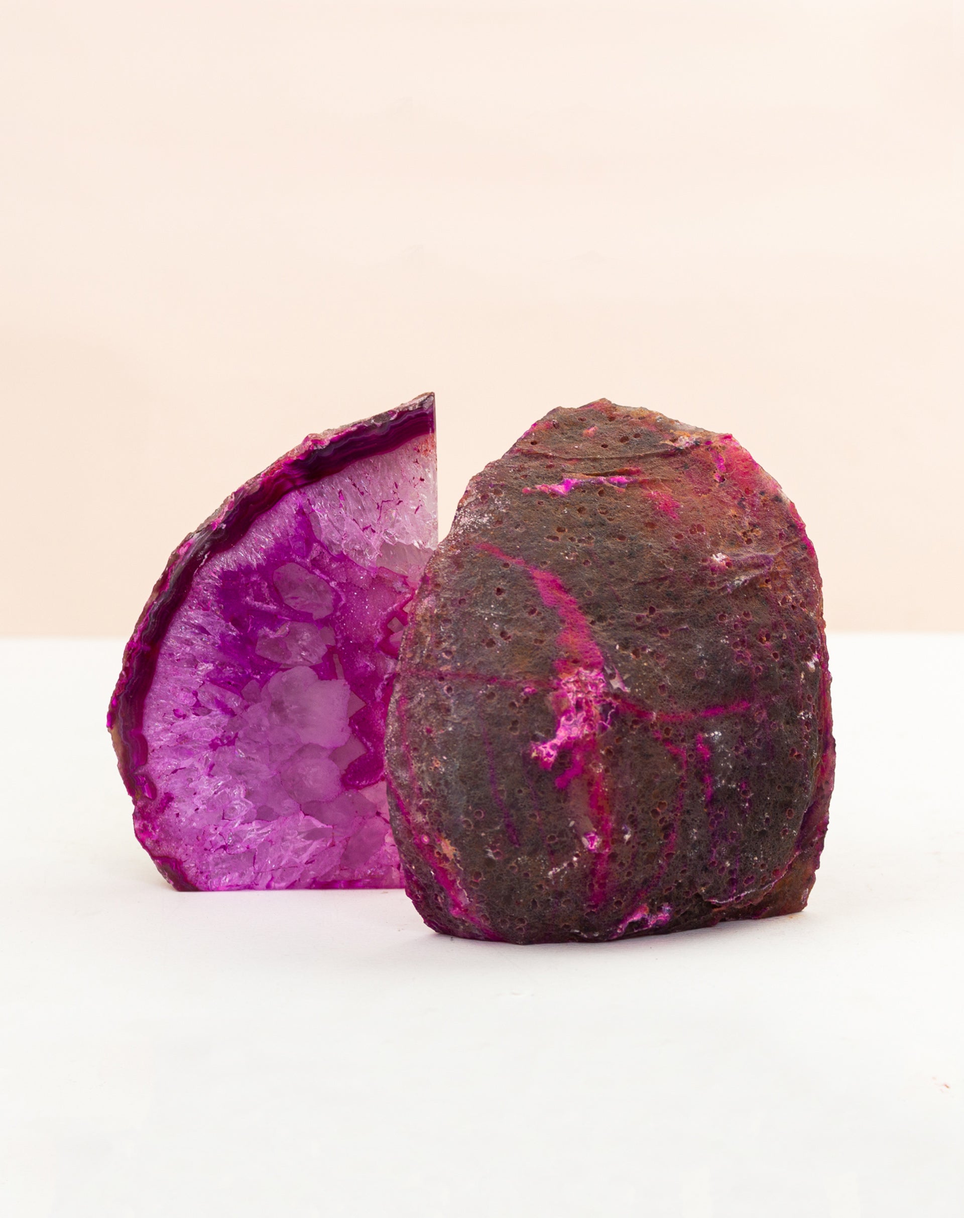Agate Bookend Pair - Pink