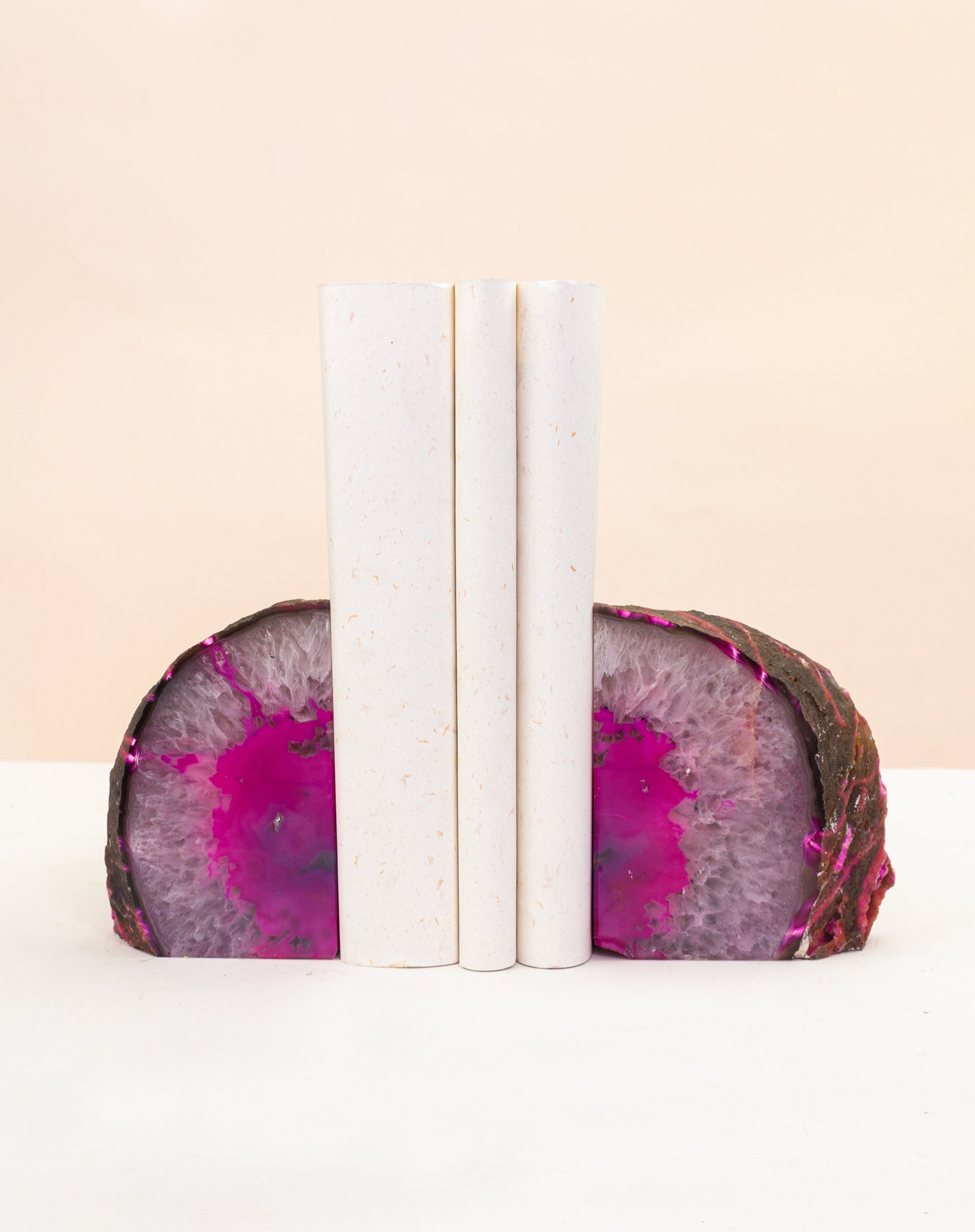Agate Bookend Pair - Pink