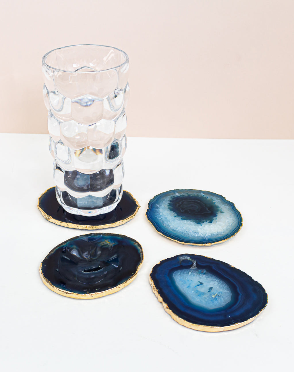 Agate Slice Drink Coaster - Blue