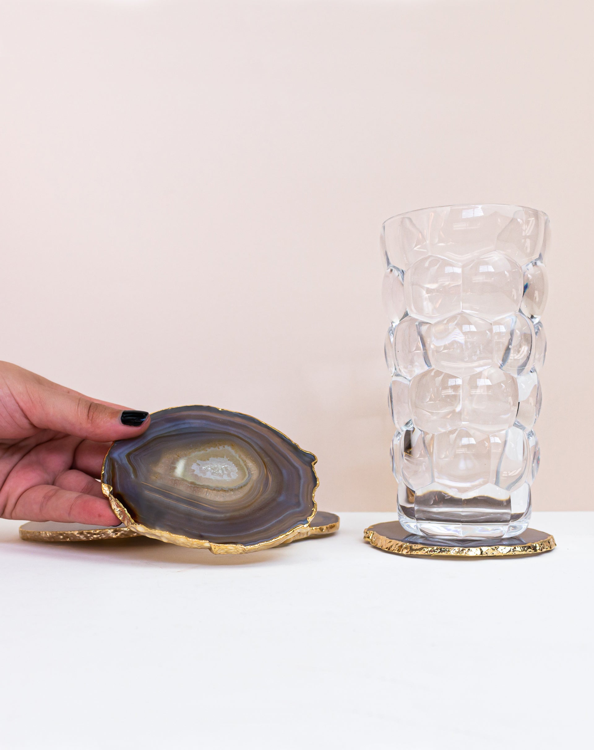 Agate Slice Drink Coaster - Natural