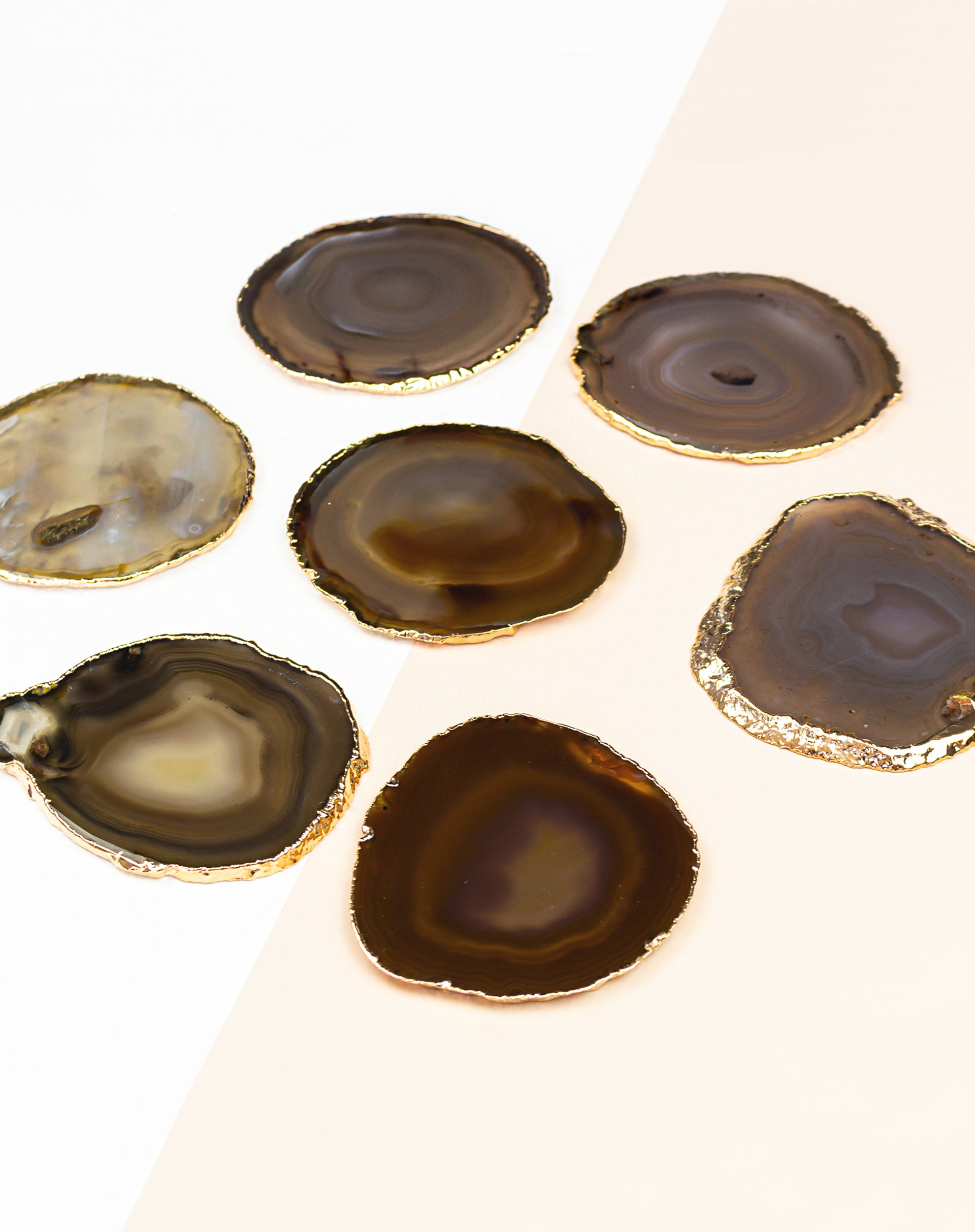 Agate Slice Drink Coaster - Natural