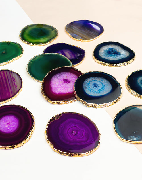 Agate Slice Drink Coaster - Mix of Colors